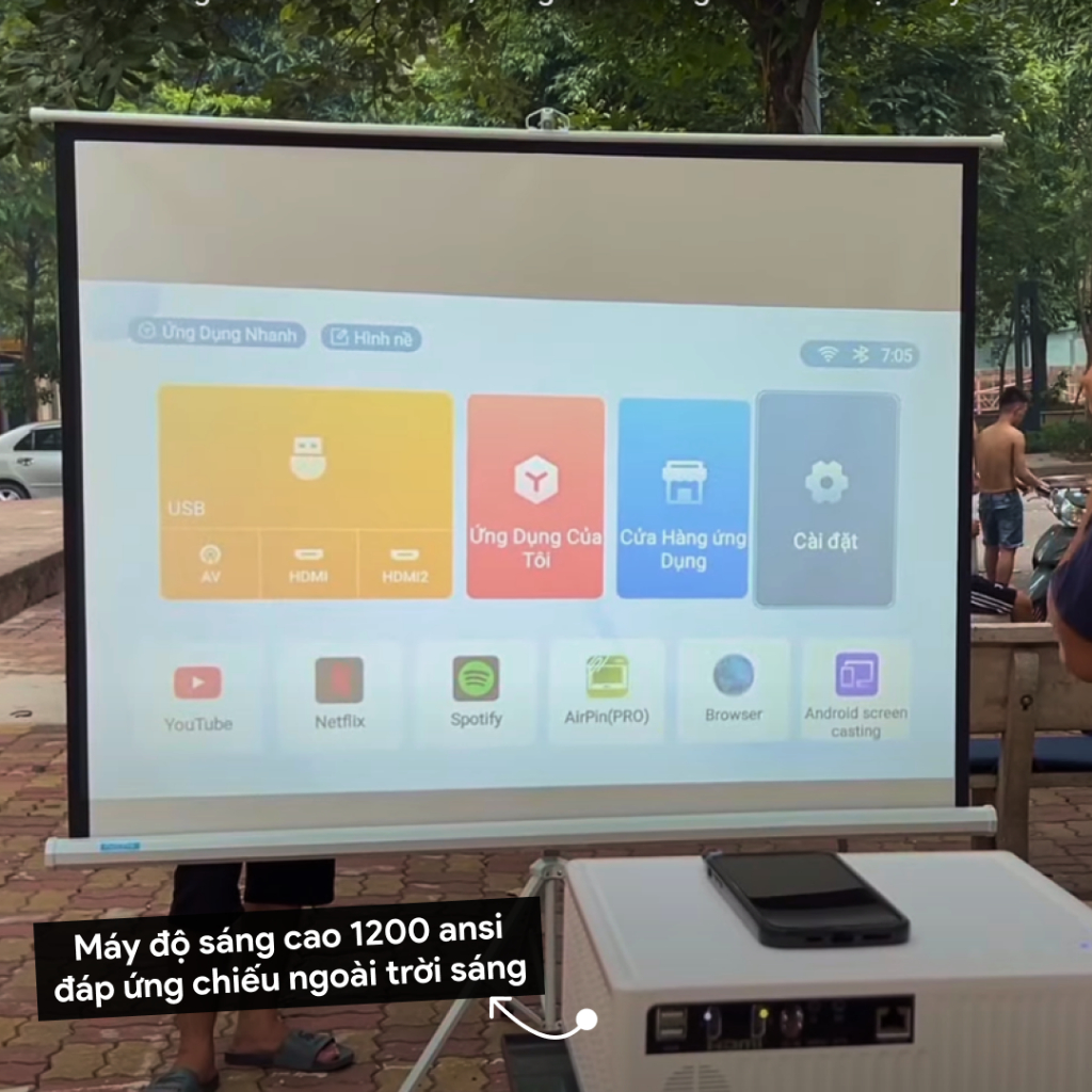 Máy chiếu dạy học AUN Xview XF200 - Máy chiếu chuyên văn phòng và quán cafe - Độ phân giải Full HD, độ sáng 1200 ansi