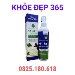 Kiềm Saphia dung dịch dùng ngoài xịt tóc – Kiềm Organic thảo mộc – 200ml/chai