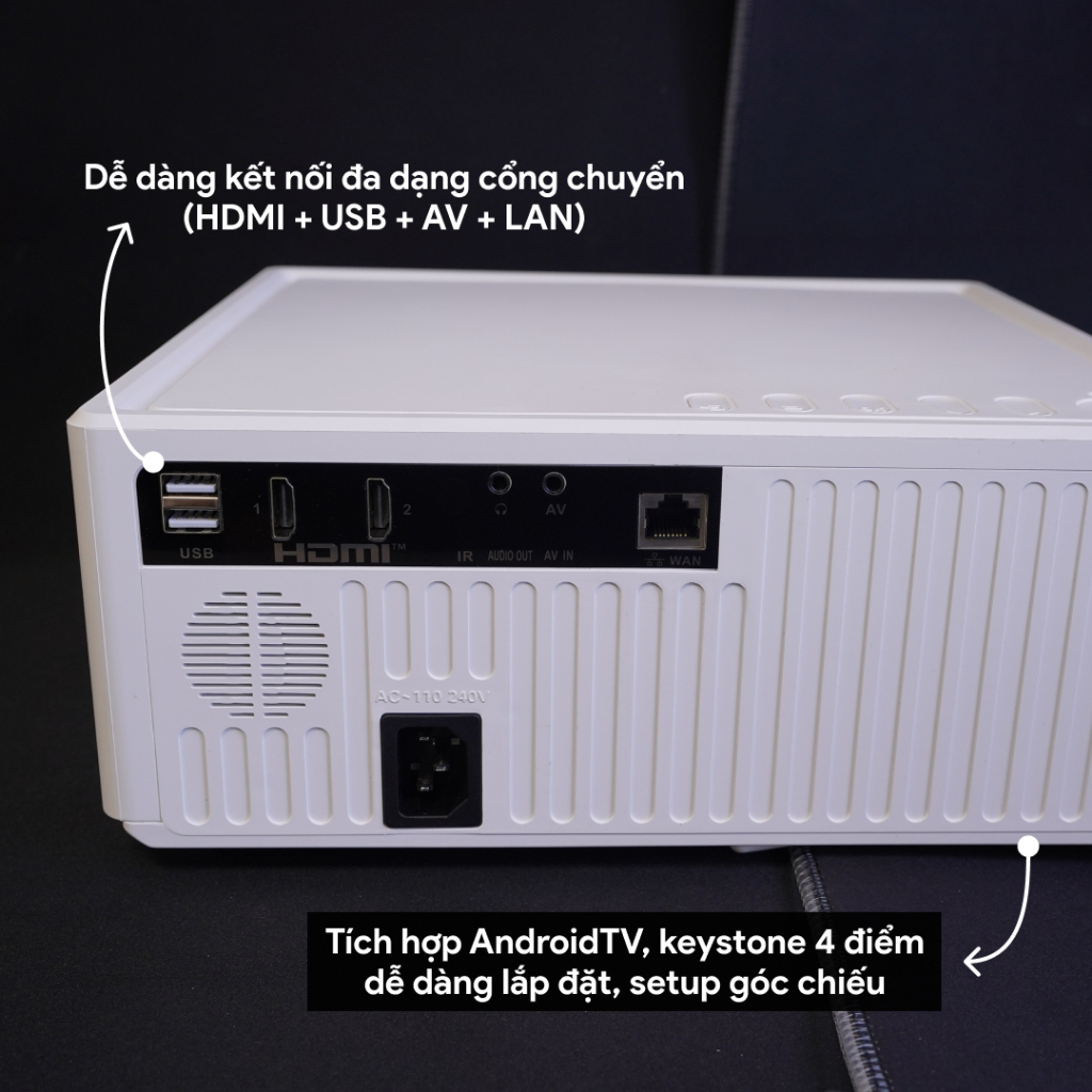 Máy chiếu dạy học AUN Xview XF200 - Máy chiếu chuyên văn phòng và quán cafe - Độ phân giải Full HD, độ sáng 1200 ansi