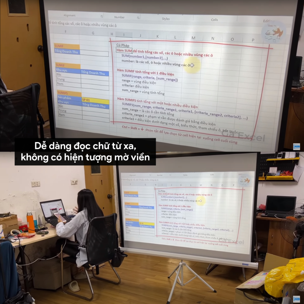 Máy chiếu dạy học AUN Xview XF200 - Máy chiếu chuyên văn phòng và quán cafe - Độ phân giải Full HD, độ sáng 1200 ansi