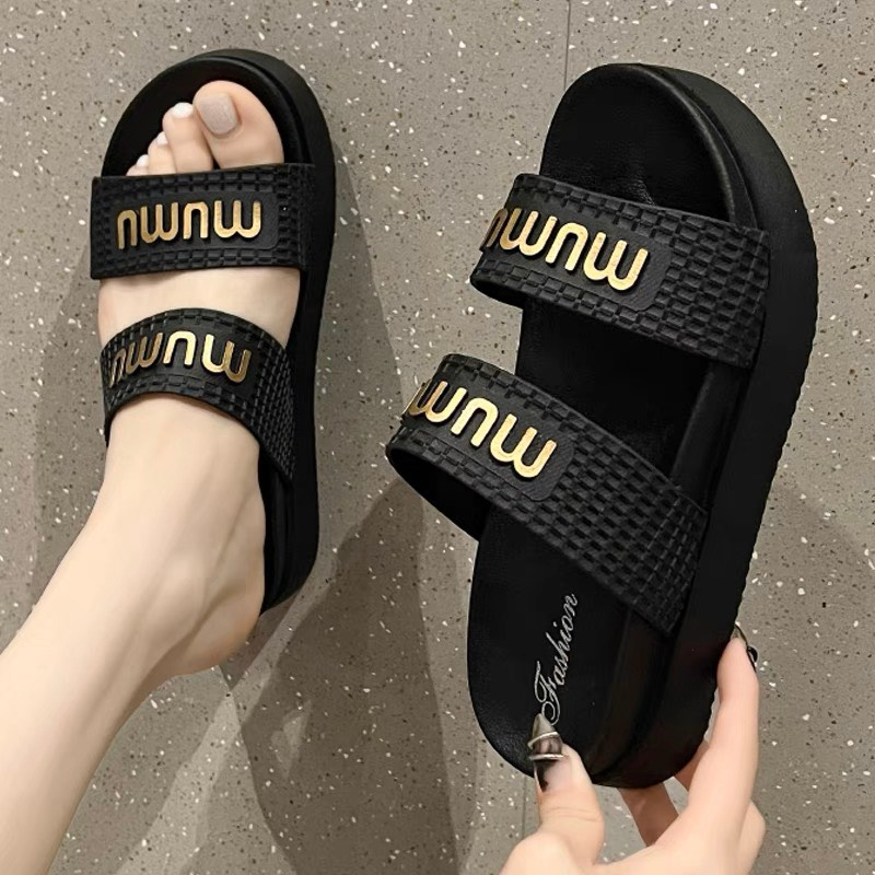 Dép quai ngang nữ MUMU đế cao 5cm