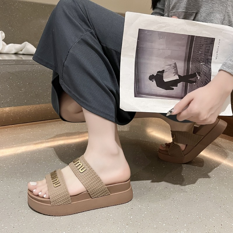 Dép quai ngang nữ MUMU đế cao 5cm