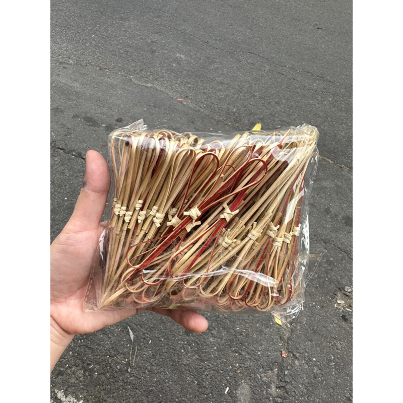 Xiên tre hình trái tim trang trí decor đồ uống