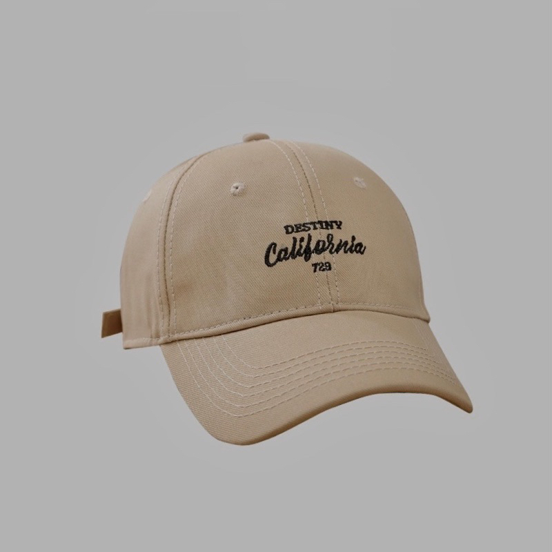 Mũ Lưỡi Trai Unisex Nam Nữ Thêu Hình Chữ CALIFORNIA Phong Cách Hàn Quốc BIBIANE ACCESSORIES