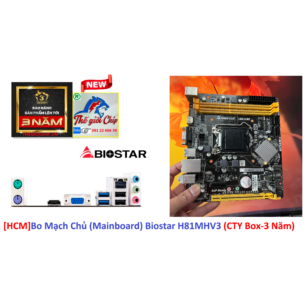[HCM]Bo Mạch Chủ (Mainboard) Biostar H81MHV3 (CTY Box-3 Năm)