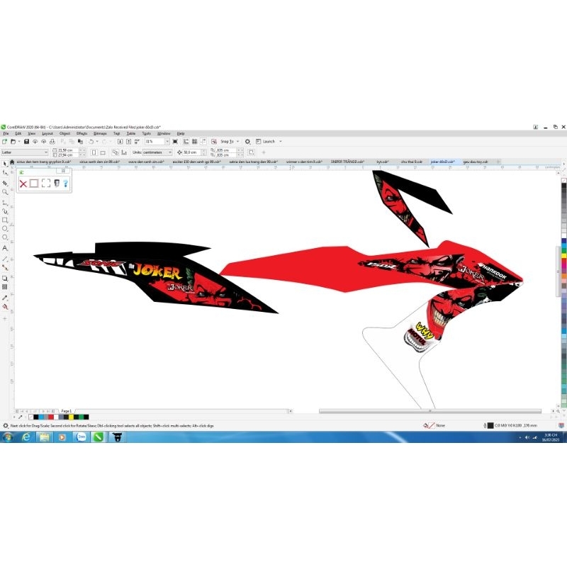 tem rời sonic đỏ đen trắng joker - decal ruby