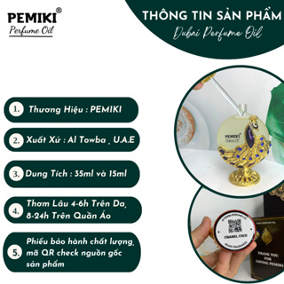 Tinh dầu nước hoa dubai PEMIKI nước hoa nam nữ công vàng 35ml dầu thơm lâu