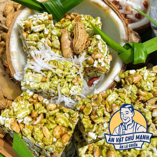 Cốm nếp đậu phộng lá dứa cốt dừa