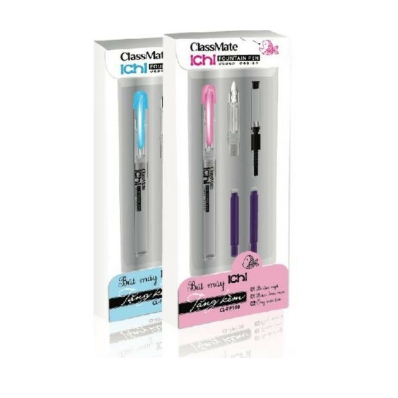 Bút máy CLASSMATE ICHI ngòi trơn CL-FP100 / Bút mực ngòi trơn FP100 kèm pitton + 2 ống mực