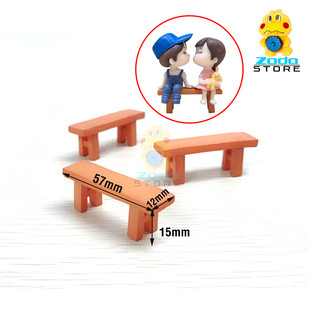 Ghế nhựa vân gỗ nhỏ trang trí phong cảnh, ghế băng vân gỗ mini trang trí tiểu cảnh
