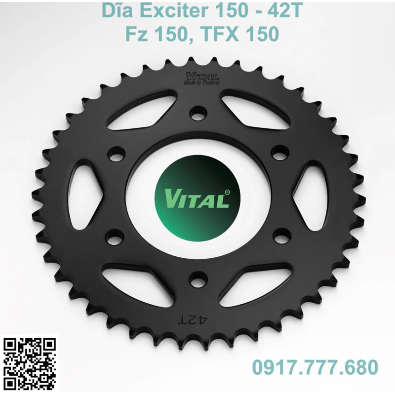 Nhông Dĩa Yamaha TFX 150 / FZ150 / EX155 Chuẩn 428 Nhông 14T 15T Dĩa 41T 42T 43T 44T 45T 46T 47T 48T 49T - VITAL