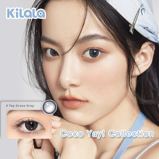 Kính áp tròng Kilala màu xám Yay Grove Grey lens cận 6 tháng DIA 14.2mm có độ (0-8) 1 cặp