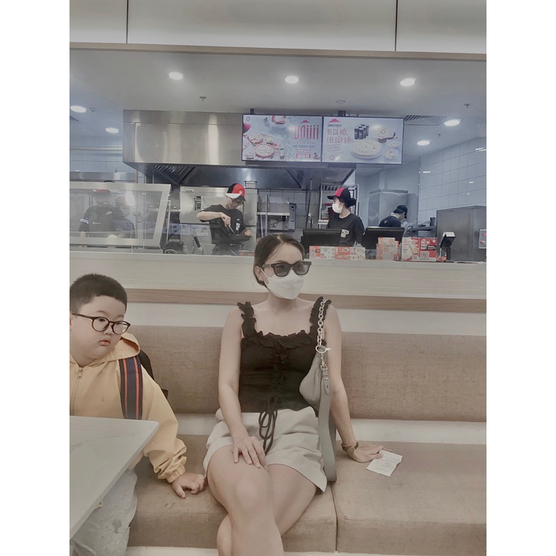 Áo hai dây phối bèo ôm dáng TK2123