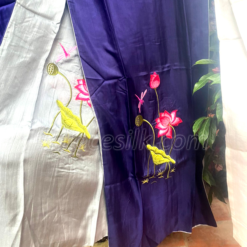 Khăn lụa tơ tằm Palacesilk thêu tay, 100% SILK, phong cách thanh lịch & sang trọng, mềm mượt