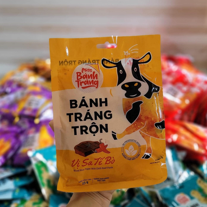Bánh Tráng trộn  mix  6 vị, đùi gà, tôm satế, phô mai, sa tế bò, chanh xả, rong biển. bánh tráng trộn ăn liền cho trẻ em
