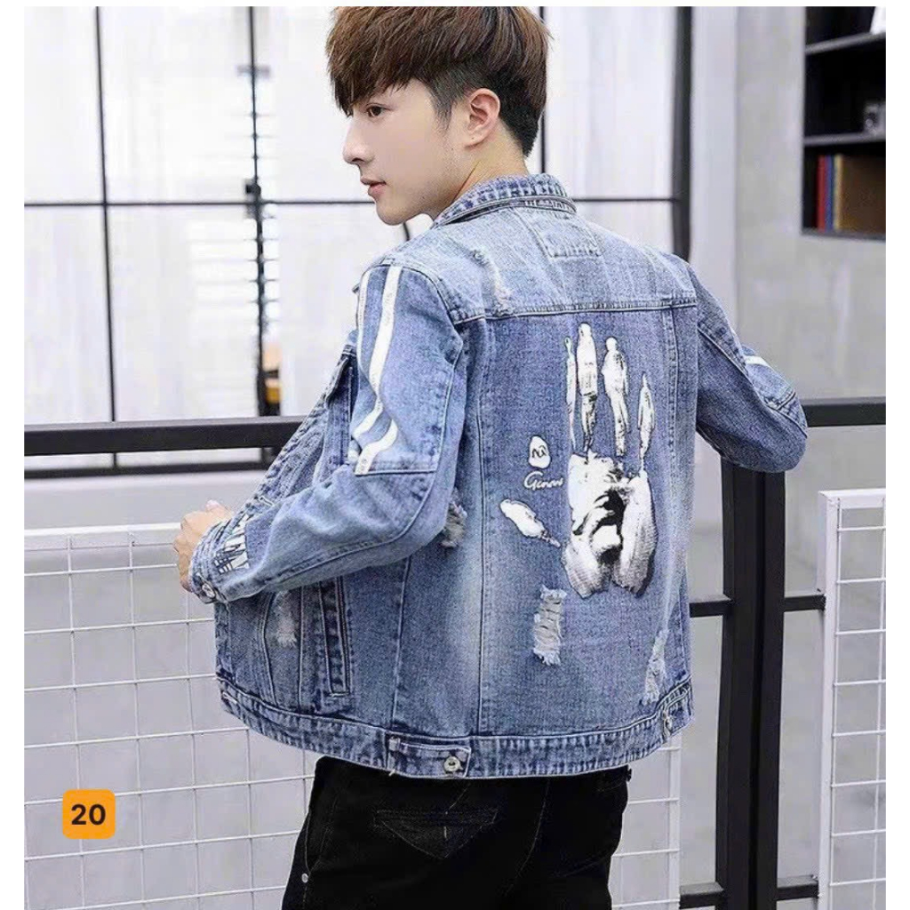 Áo Khoác Jean Nam Cao Cấp Chất Vải Jean Bò Dày Dặn Co Dãn Nhẹ Form Dáng Đẹp.