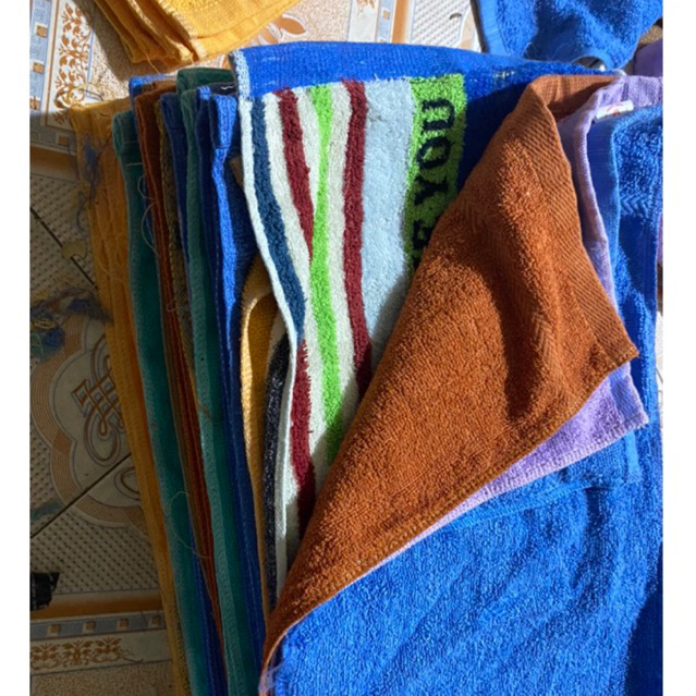 Khăn mặt cotton, spa bán ký giá rẻ hàng lỗi nhẹ, khăn ghép đa năng