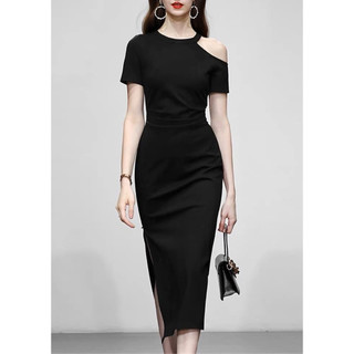 Váy body hở vai, xẻ sườn 275