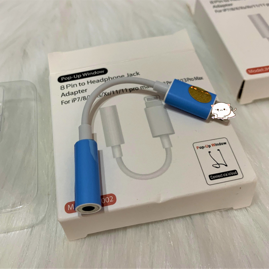 Jack chuyển đổi tai nghe JH002 cho cổng ip sang chân tròn, có mic đàm thoại, jack 3.5mm