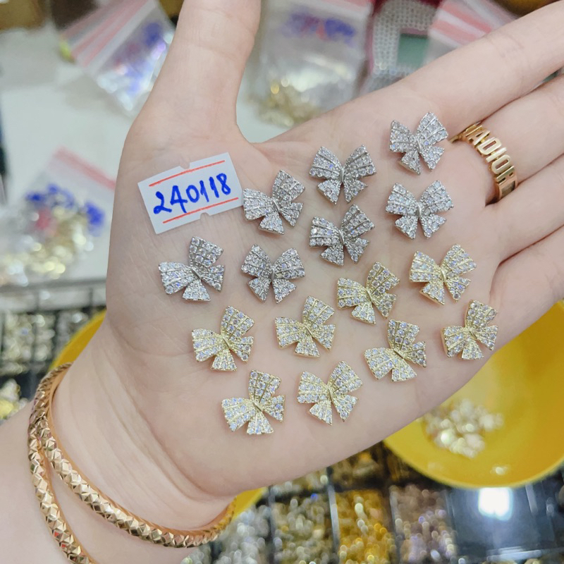 Charm đính móng tay nail charm cao cấp mẫu nhỏ vừa tay đá sáng ko xỉn màu
