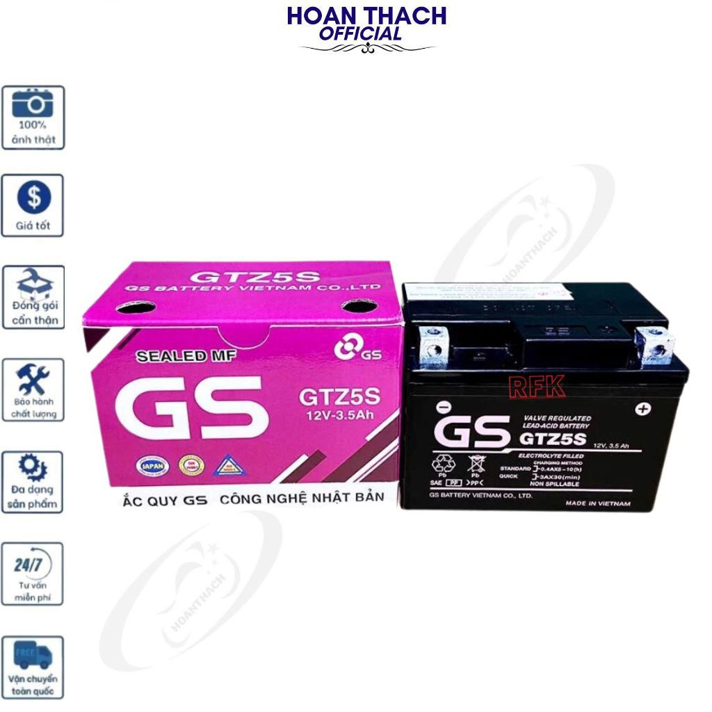 Bình ắc quy gs khô gtz5s Air blade, Future, Winner, Blade, Nozza, Acruzo, Grand, Excite HOANTHACH Trùm Sỉ Đỗ Thiện