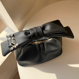 Túi nữ Chow Bag màu ĐEN bản xách tay nơ tháo rời(không có quai đeo chéo)