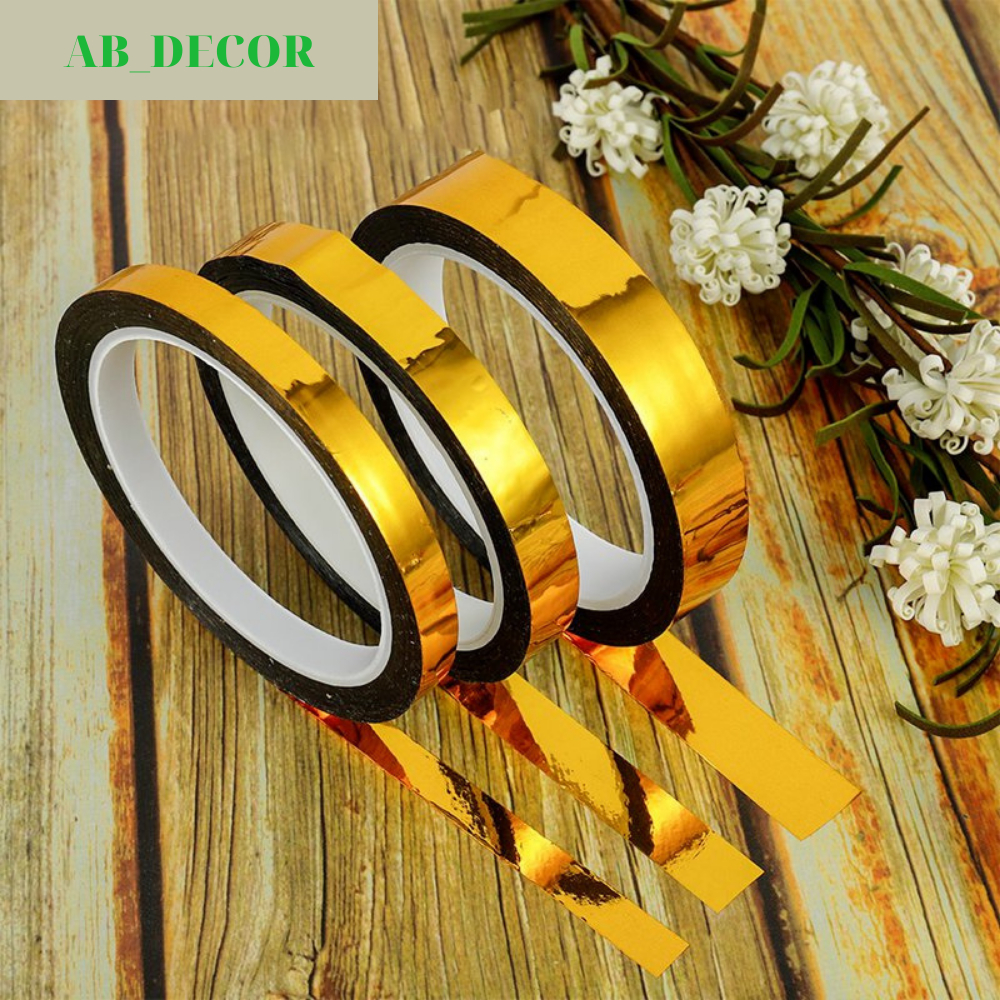 Băng Dính Sáp Vàng DECANT .Cuộn Băng Keo Dán Trang Trí Màu Vàng Laser Lấp Lánh_LT06