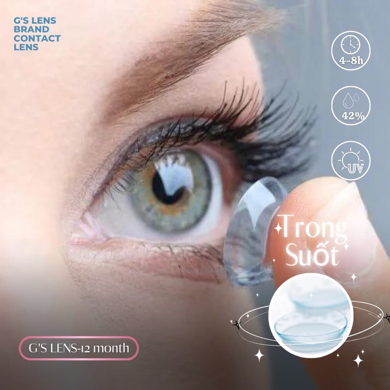 Lens Trong Suốt G’S LENS Lens Mắt Không Màu ,Lens Tàng Hình