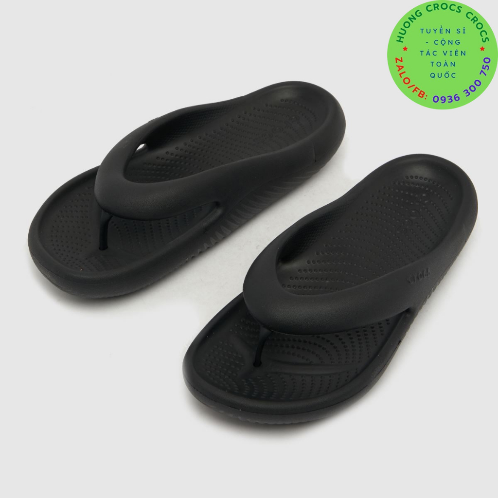 DÉP XỎ NGÓN CROCS MELLOW FLIP CHO CẢ NAM VÀ NỮ MÀU ĐEN