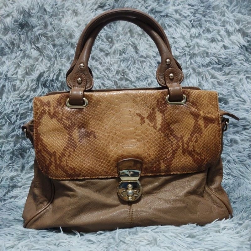 Túi si M99 tuyển hiệu VALENTINO RUDY của Italy da bò phối da dập vân trăn 38cmx25cmx12cm