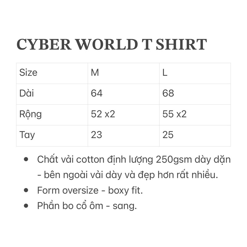 Áo thun 𝐂𝐘𝐁𝐄𝐑 𝐖𝐖𝐑𝐋𝐃𝐃