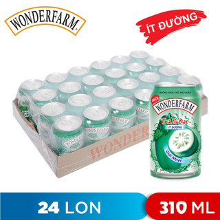 Thùng 24 lon trà bí đao ít đường winter melon tea less sugar wonderfarm 310ml