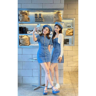 ĐẦM BODY JEANS NÚT