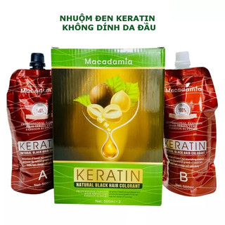 Thuốc nhuộm tóc đen phủ bạc keratin macadamia hd hvd6
