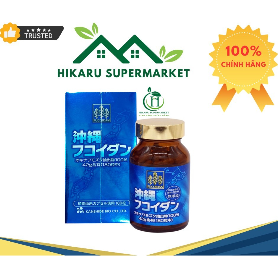 Viên uống hỗ trợ u.ng th.ư Kanehide Bio Okinawa Fucoidan xanh 180 viên (Nội địa Nhật Bản)