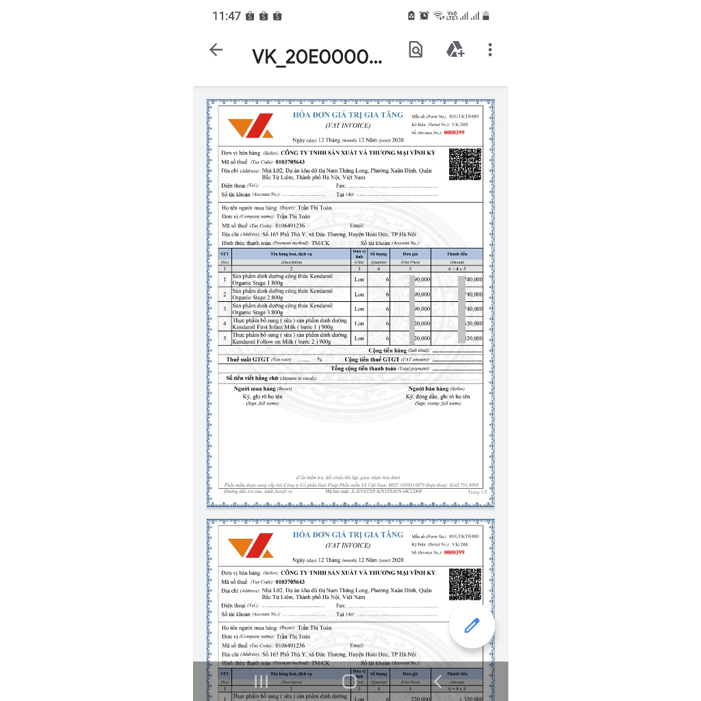 Cobo 5 Lon Kendamil Số 3 900g