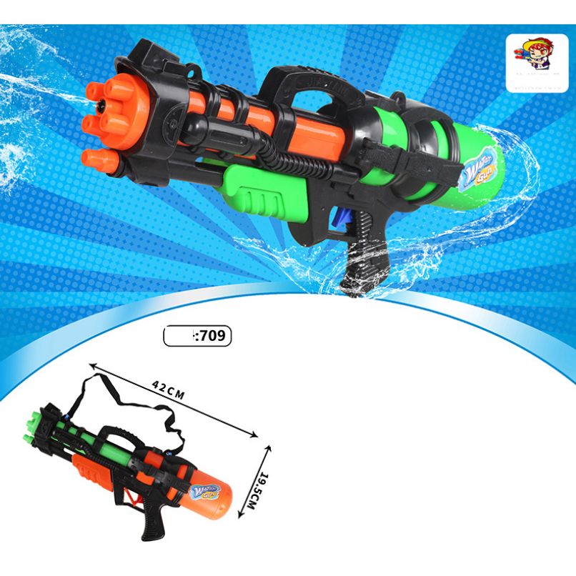 Đồ chơi súng nước mini dài 17cm phù hợp cho bé nhỏ 2-3 tuổi.