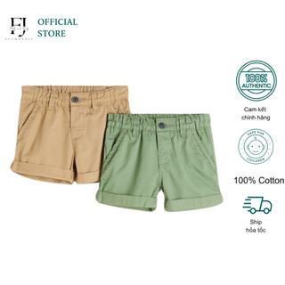Quần đùi kaki bé trai HM quần short mùa hè chất liệu cotton chính hãng cho bé 9 tháng đến 4 tuổi