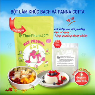 Set 100g Làm 1.2 KG Khúc Bạch & Panna Cotta 18 Vị Xoài, Matcha, Trứng Caramel, Socola, Sữa Chua, Dâu, Sữa Đậm Vị