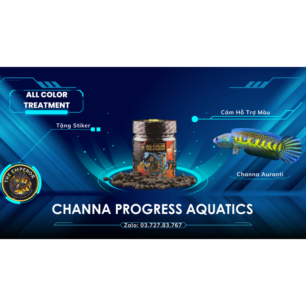 Cám Cá Lóc ALL COLOR TREATMENT hỗ trợ lên màu cho cá lóc Nữ Hoàng, Pháo hoa, Andrao,...