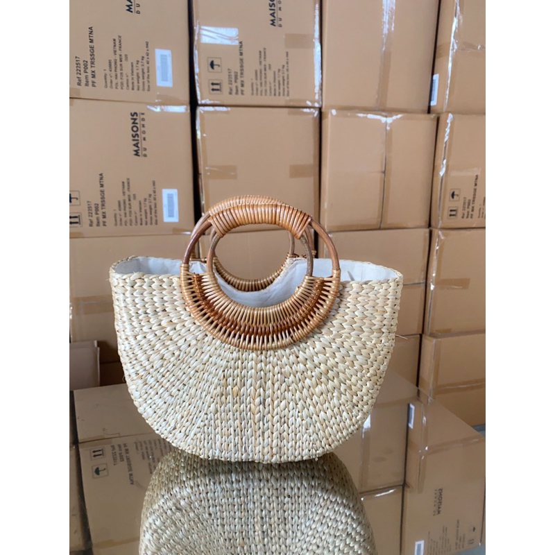 Túi bán nguyệt quai mây