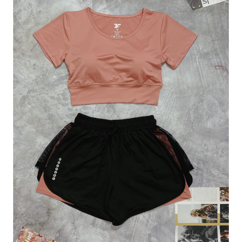 Set Thể Thao Tập Gym Yoga Erobic Chạy Bộ Đi Bơi Chất Đanh Mịn đẹp thấm hút - đồ tập gym yoga erobic nữ CT1