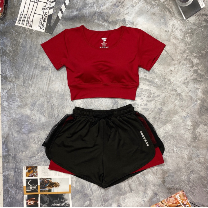 Set Thể Thao Tập Gym Yoga Erobic Chạy Bộ Đi Bơi Chất Đanh Mịn đẹp thấm hút - đồ tập gym yoga erobic nữ CT1