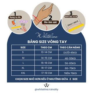[Whiteline] Vòng tay Original Solid White/Seafoam/Peach (có size Chân)