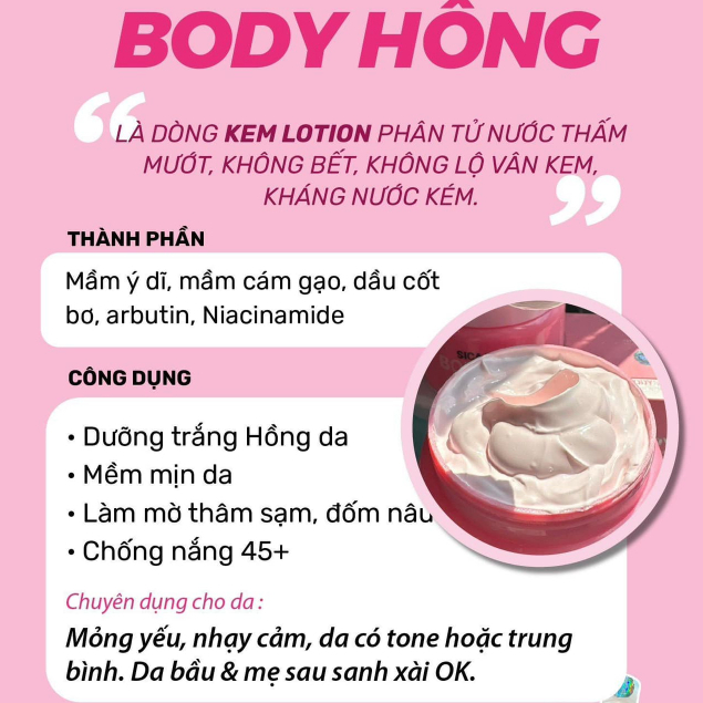 [Rẻ Vô Địch] Body mầm ý dĩ dưỡng da trắng hồng chống nắng- Tặng Gel phủ trắng
