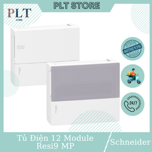 Tủ Điện Nhựa Nổi 12 Module (12 đường) Schneider Resi9 MP MIP12112, MIP12112T (KT:268x228x101.5)