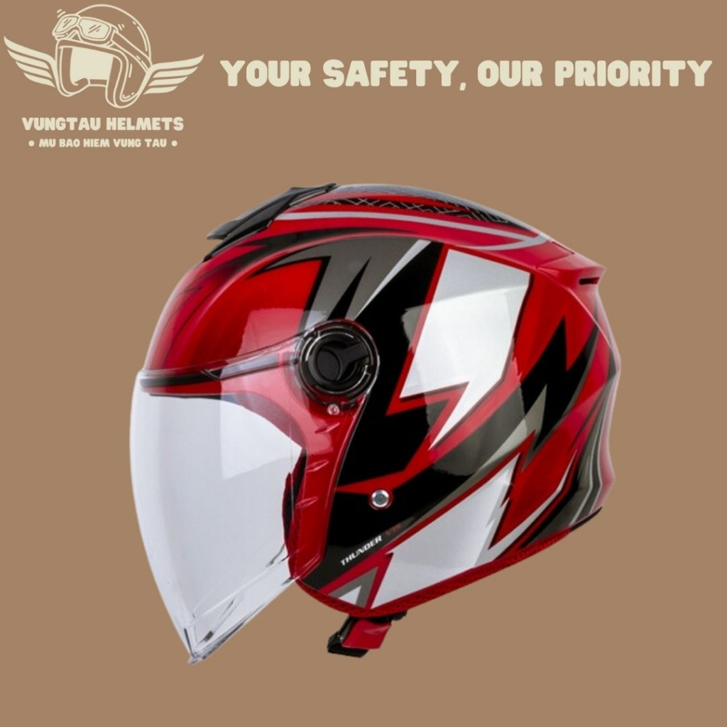 Nón bảo hiểm 3/4 EGO E3 1 kính - Form siêu gọn nhẹ (chỉ 850gr) - VungTau Helmets - Nón bảo hiểm chính hãng Vũng Tàu