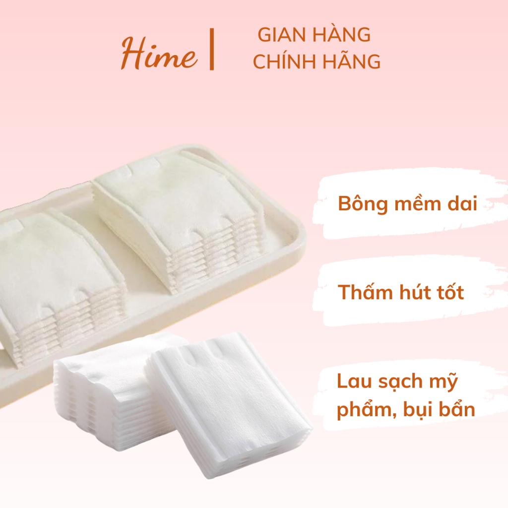 Bông tẩy trang MINISO Nhật Bản 180 miếng, cotton nguyên chất, siêu dai và mềm mại