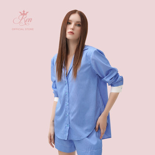 Ren by tee - áo sơ mi cổ tay hai màu