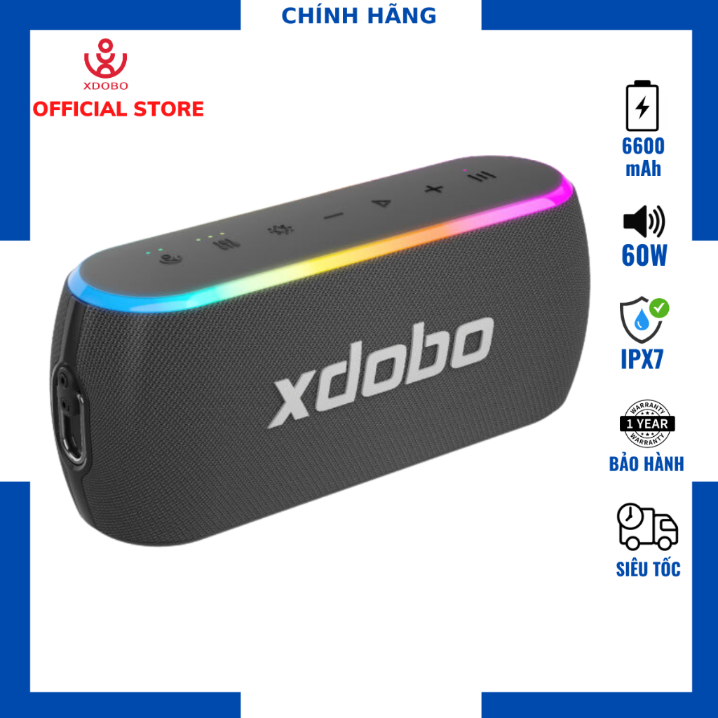 Loa Bluetooth XDOBO X8 III, Loa Công suất 60W, Bass mạnh, Pin 6600mAh, Kháng nước - Chính hãng, Bảo hành 12th - OBIBI